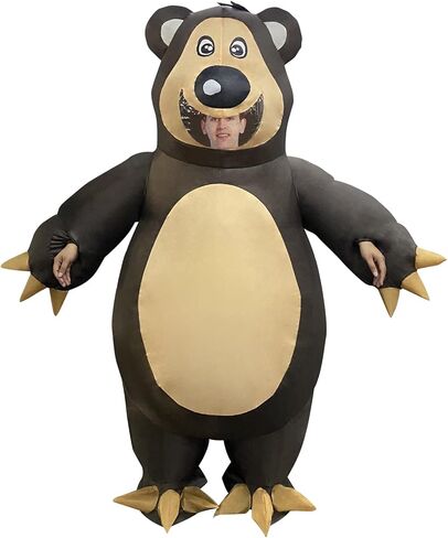 COMIN Inflatable Bear Costume Adults Blow Up Halloween Brown Costume Funny for Halloween Party in Kuwait