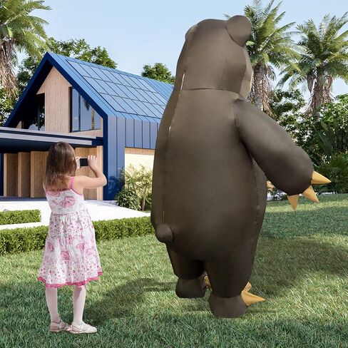 COMIN Inflatable Bear Costume Adults Blow Up Halloween Brown Costume Funny for Halloween Party in Kuwait