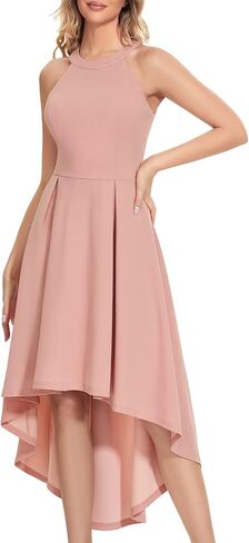 Dressystar فساتين كوكتيل صيفية للنساء بدون أكمام فستان وصيفة العروس Hi-Lo فستان رسمي للحفلات لضيوف الزفاف in Kuwait