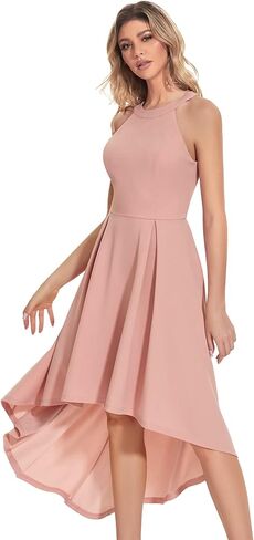 Dressystar فساتين كوكتيل صيفية للنساء بدون أكمام فستان وصيفة العروس Hi-Lo فستان رسمي للحفلات لضيوف الزفاف in Kuwait