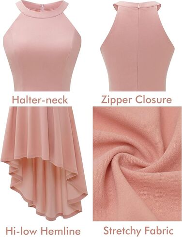 Dressystar فساتين كوكتيل صيفية للنساء بدون أكمام فستان وصيفة العروس Hi-Lo فستان رسمي للحفلات لضيوف الزفاف in Kuwait