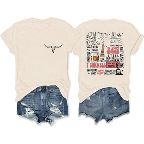 Womens Western Graphic Cowboys Tees Not My First Rodeo Shirts Vintage Cowgirls Print Wild Soul Classic Tops