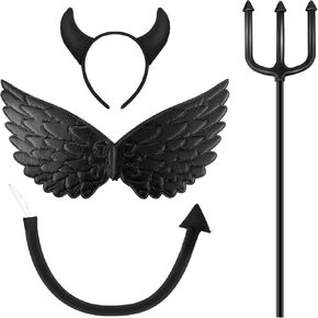 Devil Costume Set Demo Costume Accessories Kit Including Devil Wing Horn Headband and Devil Tail for Party in Saudi Arabia