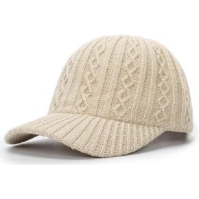 INOGIH Women's Winter Warm Knit Visor Beanie Newsboy Cap Cold Weather Warm Winter Hat for Men Teens