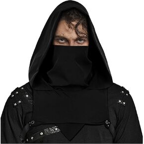 L'VOW Ninja Hooded Waterproof Hood Cape Hat for Unisex Cosplay Hoodie Rogue Cowl Mask Hoodie Halloween Costume Daily Wear in Kuwait