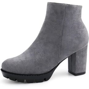 أحذية JABASIC النسائية بكعب عالٍ للكاحل وأحذية طويلة ذات نعل سميك in Kuwait