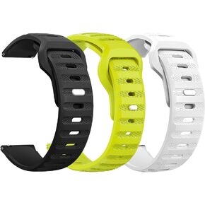 BlackPro Rugged Style 20mm 22mm Watch Band, Quick Release Watch Band with Reinforced Metal Squre Buckle, Soft Silicone Breathable Replacment Sport Loop Watch Straps for Women Men