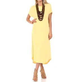 iconic luxe Women's A-Line Short Sleeve Midi Dress Solid and Floral Print