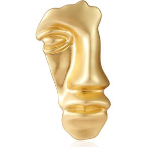 Vintage Mask Brooch Minimalist Metal Figure Brooches for Women Men