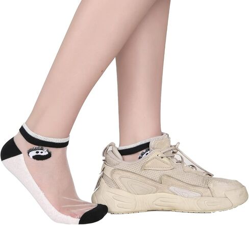 Benefeet Sox النساء الفتيات جوارب من النايلون شفافة شير الكاحل الجوارب شبكة رقيقة الجدة لطيف الدانتيل الجوارب انظر من خلال الجوارب واضحة in Saudi Arabia