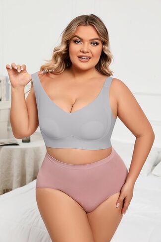 حمالات صدر Xcutting Wirefree للنساء بدون سلك تغطية كاملة من الخلف حمالات صدر ناعمة مبطنة بشكل خفيف حمالة صدر كلاسيكية يومية بدون خياطة in Kuwait