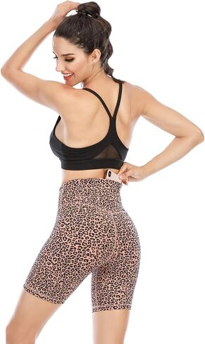 OVRUNS شورت راكب الدراجة النارية للنساء، شورت يوجا مقاوم للقرفصاء مع جيوب لممارسة التمارين الرياضية والجري in Kuwait