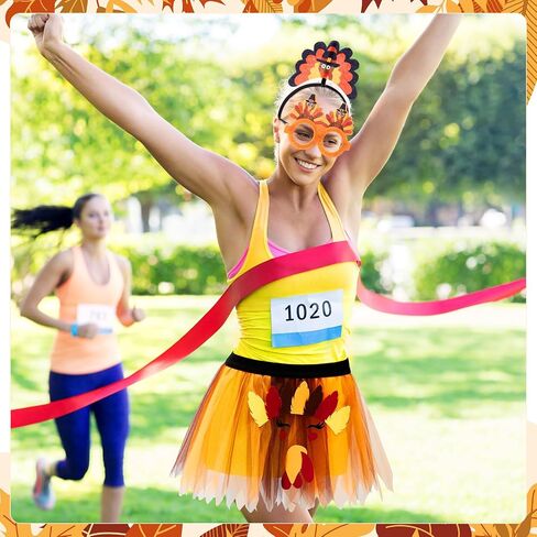 Suhine Women Thanksgiving Turkey Costumes Thanksgiving Turkey Running Costumes Turkey Tutu for Running Lovers Cosplay Party in Saudi Arabia
