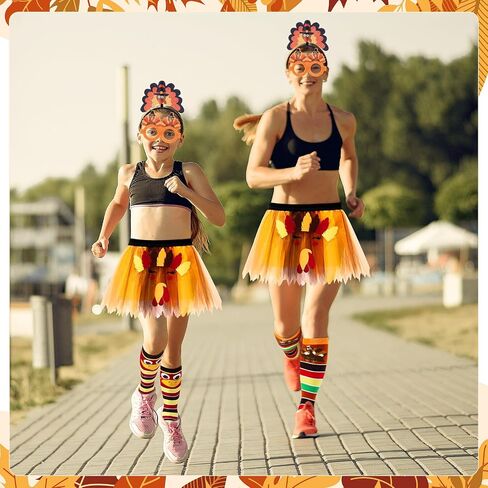 Suhine Women Thanksgiving Turkey Costumes Thanksgiving Turkey Running Costumes Turkey Tutu for Running Lovers Cosplay Party in Saudi Arabia