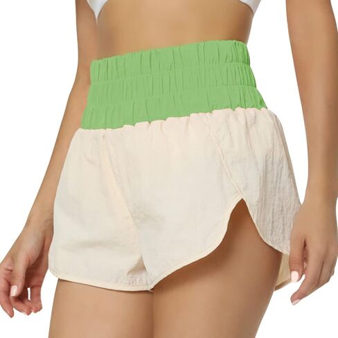 Szsppinnshp شورت رياضي نسائي عالي الخصر للجري شورت للتمرين في صالة الألعاب الرياضية شورت رياضي مريح غير رسمي ببطانة شبكية in Kuwait