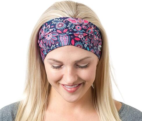 RiptGear Stretch Sport Headband for Women (Solid Black) — Made of Non-Slip Sweat Wicking Fabric — Great for Yoga, Running or The Gym — Soft Headband That Fits Most Head Sizes — (1-Pack) in Kuwait