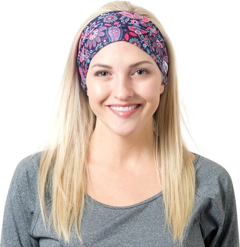 RiptGear Stretch Sport Headband for Women (Solid Black) — Made of Non-Slip Sweat Wicking Fabric — Great for Yoga, Running or The Gym — Soft Headband That Fits Most Head Sizes — (1-Pack) in Kuwait