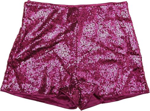 شورت Allegra K Sequin للنساء شورت متوسط ​​الارتفاع بسحاب مطاطي وخصر لامع وحفلات الكوكتيل الليلية in Kuwait