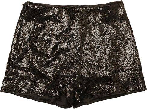 شورت Allegra K Sequin للنساء شورت متوسط ​​الارتفاع بسحاب مطاطي وخصر لامع وحفلات الكوكتيل الليلية in Kuwait