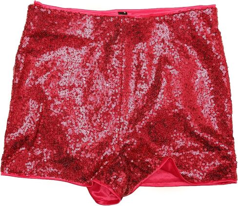 شورت Allegra K Sequin للنساء شورت متوسط ​​الارتفاع بسحاب مطاطي وخصر لامع وحفلات الكوكتيل الليلية in Kuwait