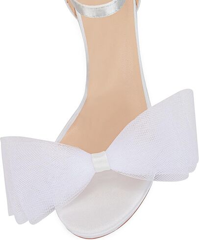 Coutgo Women's Bow Heels Open Toe Stiletto Heels One Strap Party Summer High Heeled Sandals Asymmetric Non-Removable Bow Knot in Saudi Arabia