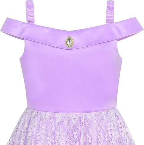 Sunny Fashion Girls Dress Purple Off Shoulder Hi-Low Skirt Bridesmaid Size 7-14 in Saudi Arabia
