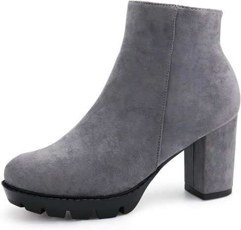 أحذية JABASIC النسائية بكعب عالٍ للكاحل وأحذية طويلة ذات نعل سميك in Kuwait