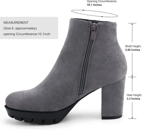 أحذية JABASIC النسائية بكعب عالٍ للكاحل وأحذية طويلة ذات نعل سميك in Kuwait