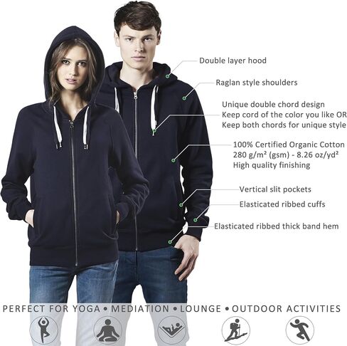 Zip Up Hoodies for Men - Fleece Jacket - Mens Zipper Cotton Hooded Sweatshirt in Saudi Arabia