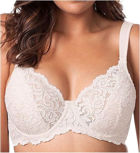 Leading Lady Ava Lace Padded Bra - Full Figure Bra With Underwire Support and Side Smoothing. Lightly Padded Bras For Women in Saudi Arabia
