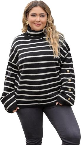 Love Welove Fashion Women’s 2023 Fall Winter Turtle Neck Pullover Chunky Knit Sweaters Casual Loose Oversized Tops in Kuwait