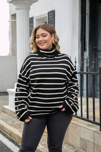 Love Welove Fashion Women’s 2023 Fall Winter Turtle Neck Pullover Chunky Knit Sweaters Casual Loose Oversized Tops in Kuwait