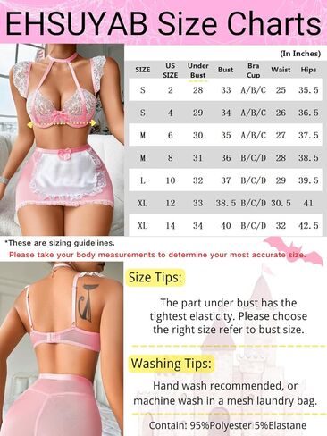 ملابس خادمة مثيرة مكونة من 3 قطع من EHSUYAB للسيدات، فيونكة من الساتان، مريلة من الدانتيل، ملابس داخلية للحفلات التنكرية in Kuwait