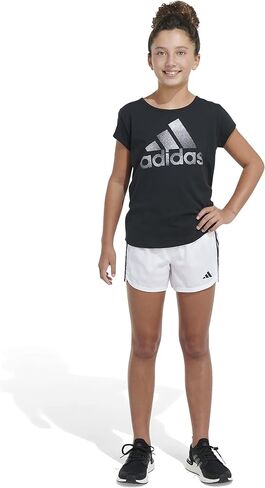 adidas Girls' Big Aeroready 3-Stripes Woven Pacer Color Shorts in Saudi Arabia