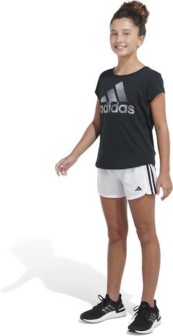adidas Girls' Big Aeroready 3-Stripes Woven Pacer Color Shorts in Saudi Arabia
