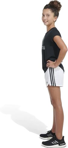 adidas Girls' Big Aeroready 3-Stripes Woven Pacer Color Shorts in Saudi Arabia
