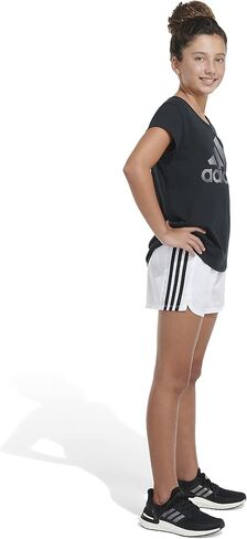 adidas Girls' Big Aeroready 3-Stripes Woven Pacer Color Shorts in Saudi Arabia