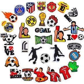32PCS Soccer Shoe Charms for Croc Clog Decoration Sports Ball Sandals Accessories for Boys Men Teens Girls Women Party's Favor in Kuwait