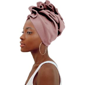 Koreshion Women Turban Hat Elastic Head Scarf Pre-Tied African Hat Soft Hair Wrap Headwear Bonnet Beanie Cap