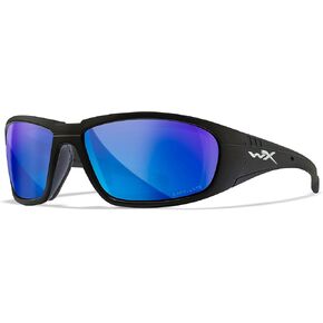 Wiley X WX Boss Captivate Polarized Sunglasses, Safety Glasses for Men and Women, UV Eye Protection for Shooting, Fishing, Biking, and Extreme Sports, Matte Black Frames, Blue Mirror Tinted Lenses in Saudi Arabia