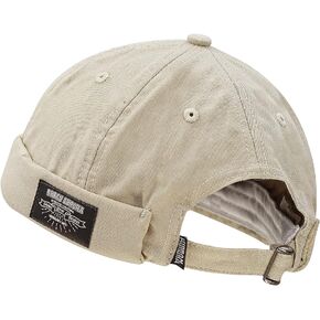 Croogo Brimless Docker Cap Unisex Rolled Cuff Harbour Hat Visor-Less Cap Cotton Beanie Landlord Hat Casual Sailor Skull Cap
