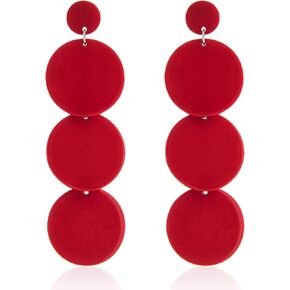 أقراط متدلية من الأكريليك مستديرة - أقراط قرصية من الراتنج - مجوهرات شاطئ صيفية خفيفة الوزن من بوهو in Kuwait