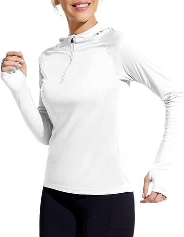 MIER Women's UPF 50+ Long Sleeve Sun Hoodie Shirts for Hiking Running Sun Protection Quarter Zip in Saudi Arabia