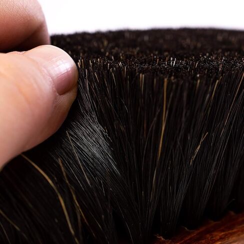 Valentino Garemi Shoe Polishing Brush Set - Extra Large 8 Inches Long Luxury Shining Brushes - Genuine Horsehair bristles Manufactured in Germany in Saudi Arabia