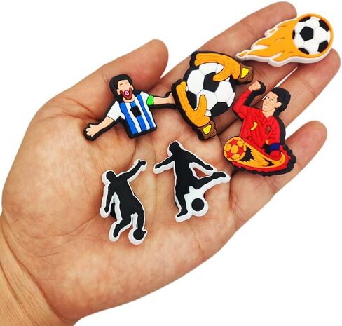 32PCS Soccer Shoe Charms for Croc Clog Decoration Sports Ball Sandals Accessories for Boys Men Teens Girls Women Party's Favor in Kuwait