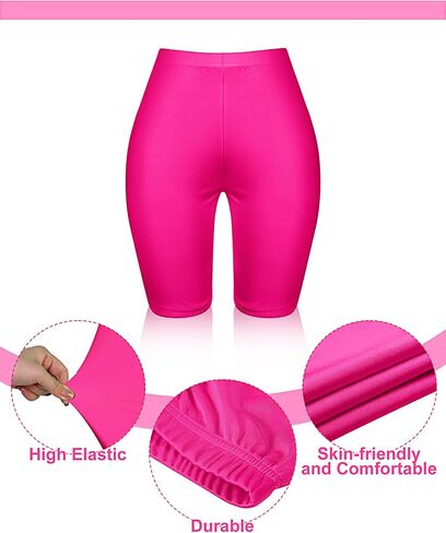 Women 80s Workout Costume Outfit Accessories Set Leggings Headband Wristbands Fanny Leg Warmers Earrings for Party in Saudi Arabia