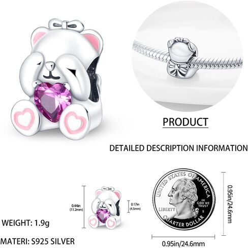 CYCUFF 925 Sterling Silver Charms Suitable for Charm Necklaces, Bracelet Pendants Beads Jewellery Gift for Women in Saudi Arabia