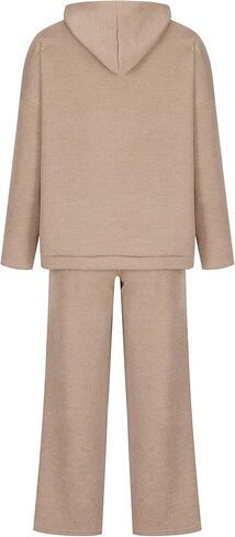 أطقم سترات نسائية من Inadays مكونة من قطعتين وأكمام طويلة بلوفر بقلنسوة وسراويل واسعة الساق in Kuwait