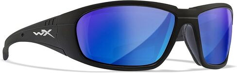 Wiley X WX Boss Captivate Polarized Sunglasses, Safety Glasses for Men and Women, UV Eye Protection for Shooting, Fishing, Biking, and Extreme Sports, Matte Black Frames, Blue Mirror Tinted Lenses in Saudi Arabia