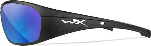 Wiley X WX Boss Captivate Polarized Sunglasses, Safety Glasses for Men and Women, UV Eye Protection for Shooting, Fishing, Biking, and Extreme Sports, Matte Black Frames, Blue Mirror Tinted Lenses in Saudi Arabia